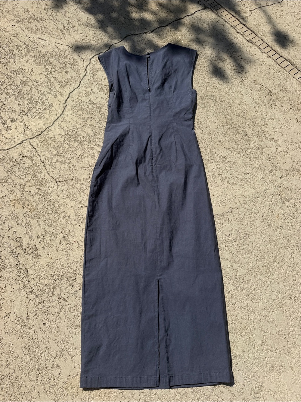 Anthropologie Navy Sleeveless Maxi Dress with Side Ruching size s small - Picture 4 of 6